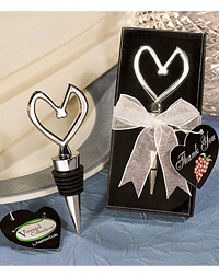 Chrome Bottle Stopper with Heart Top