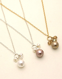 Crystal and Pearl Cluster Necklace