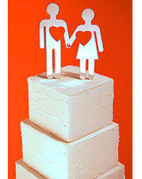 Bride and Groom Cut-Out Cake Topper