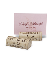 Wine Cork Resin Place Card Holder Set