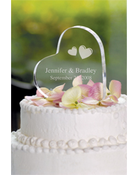 Personalized Acrylic Heart Cake Topper