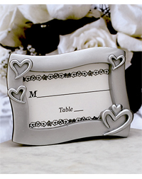 Curved Heart Silver Resin Place Card Frame