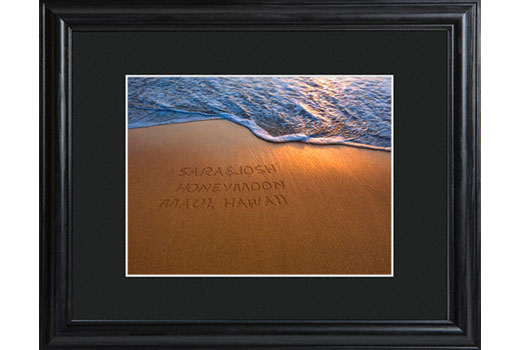 Personalized Beach Sand Writing Framed Print