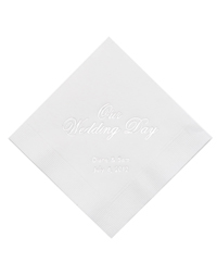 Personalized Beverage Napkins - Our Wedding Day