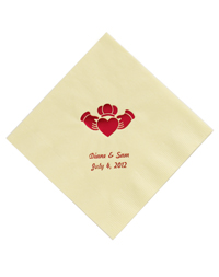 Personalized Beverage Napkins - Claddagh